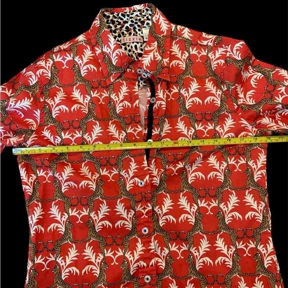 Tizzie Womens Button Down Long-sleeve Jaguar leopard graphic print size M - Picture 9 of 12